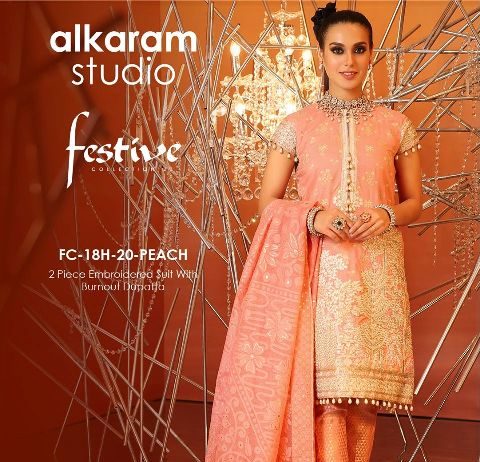 Alkaram Studio Eid Collection 2 Piece Embroidered Suit